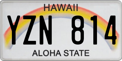 HI license plate YZN814