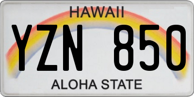 HI license plate YZN850