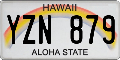 HI license plate YZN879