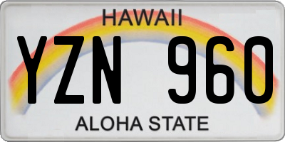 HI license plate YZN960