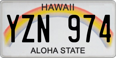 HI license plate YZN974