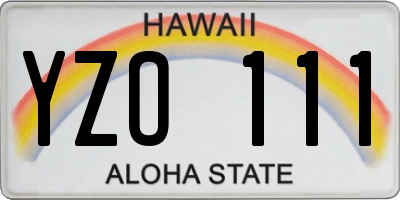 HI license plate YZO111