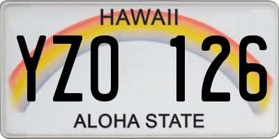 HI license plate YZO126