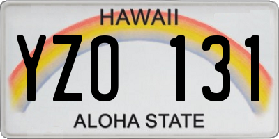 HI license plate YZO131