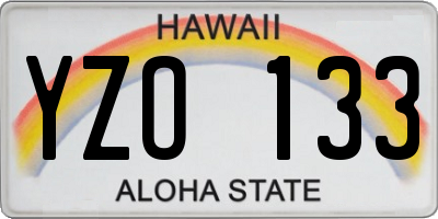HI license plate YZO133