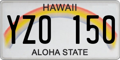 HI license plate YZO150