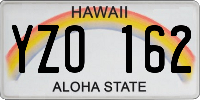HI license plate YZO162