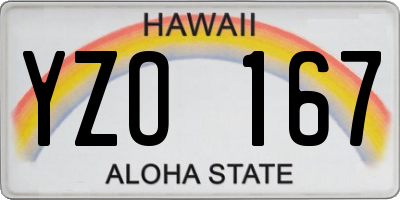 HI license plate YZO167