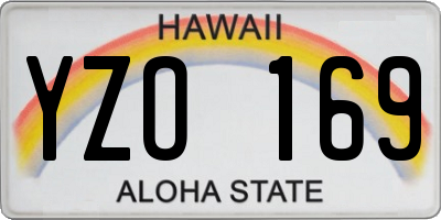 HI license plate YZO169