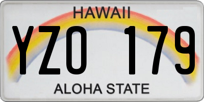 HI license plate YZO179