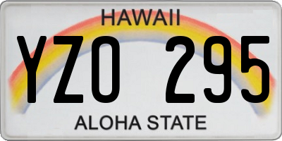 HI license plate YZO295