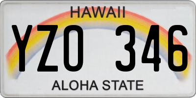 HI license plate YZO346