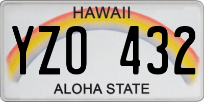 HI license plate YZO432