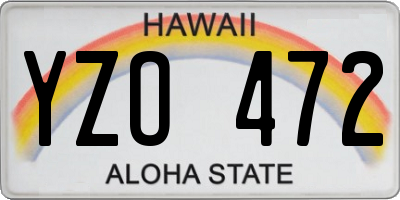 HI license plate YZO472
