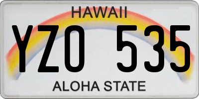 HI license plate YZO535