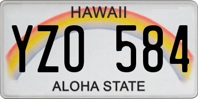 HI license plate YZO584