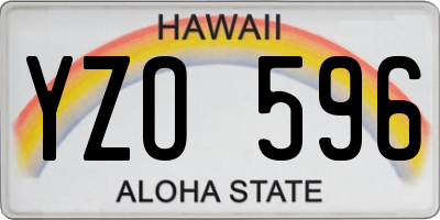 HI license plate YZO596