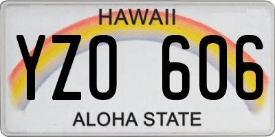 HI license plate YZO606