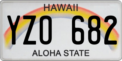 HI license plate YZO682