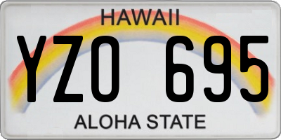 HI license plate YZO695