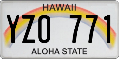 HI license plate YZO771