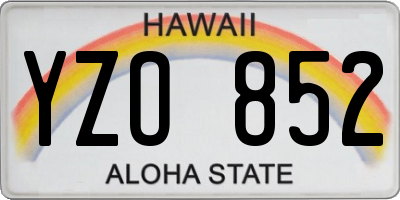 HI license plate YZO852