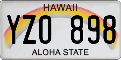 HI license plate YZO898