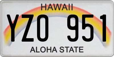 HI license plate YZO951