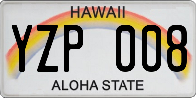 HI license plate YZP008