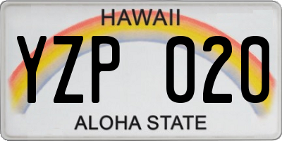 HI license plate YZP020