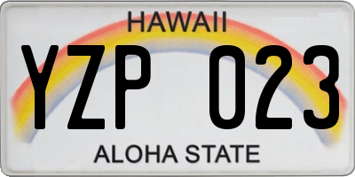 HI license plate YZP023