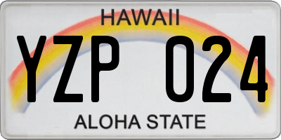 HI license plate YZP024