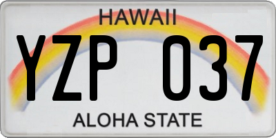 HI license plate YZP037