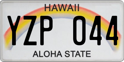 HI license plate YZP044