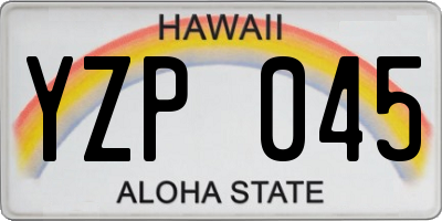HI license plate YZP045