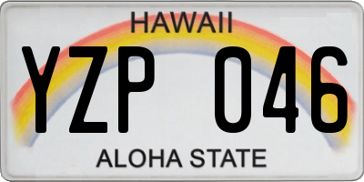 HI license plate YZP046