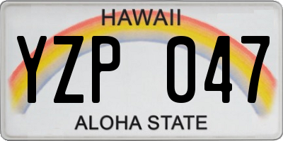 HI license plate YZP047