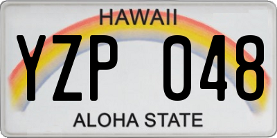 HI license plate YZP048