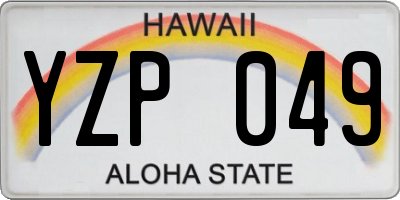 HI license plate YZP049