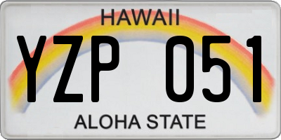 HI license plate YZP051