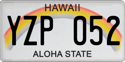 HI license plate YZP052