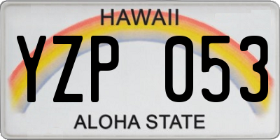 HI license plate YZP053