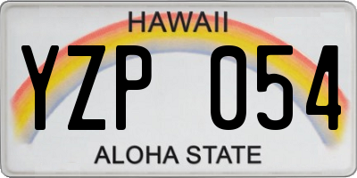 HI license plate YZP054