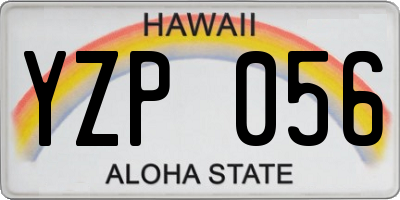 HI license plate YZP056