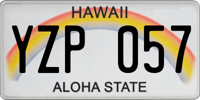 HI license plate YZP057
