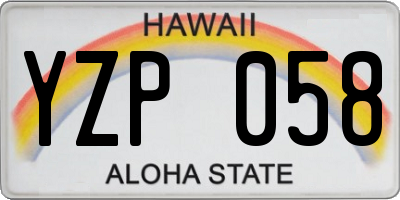 HI license plate YZP058