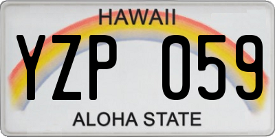 HI license plate YZP059