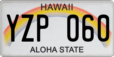 HI license plate YZP060