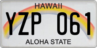 HI license plate YZP061