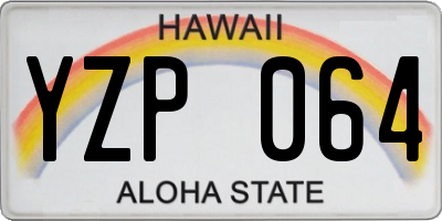 HI license plate YZP064